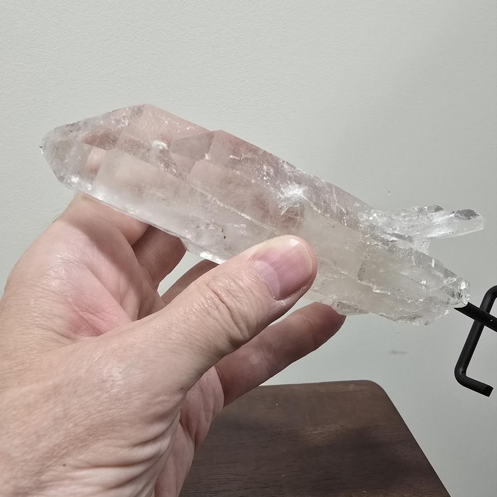 Clear Quartz Crystal Point On Stand